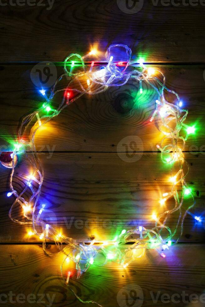 Number 0 made with the Christmas garland lights photo