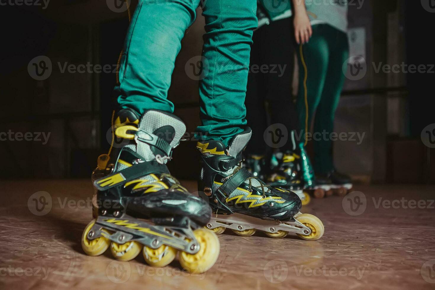 Skating on roller rink photo