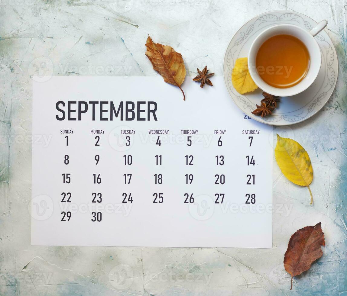 Monthly September 2019 calendar photo