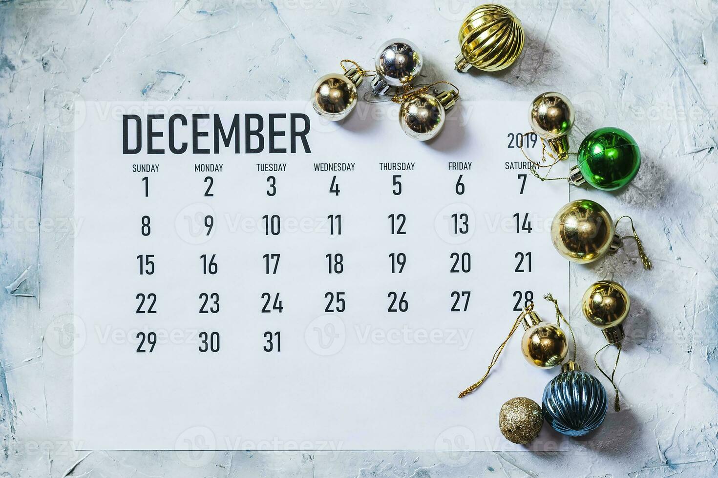 December 2019 monthly Calendar photo
