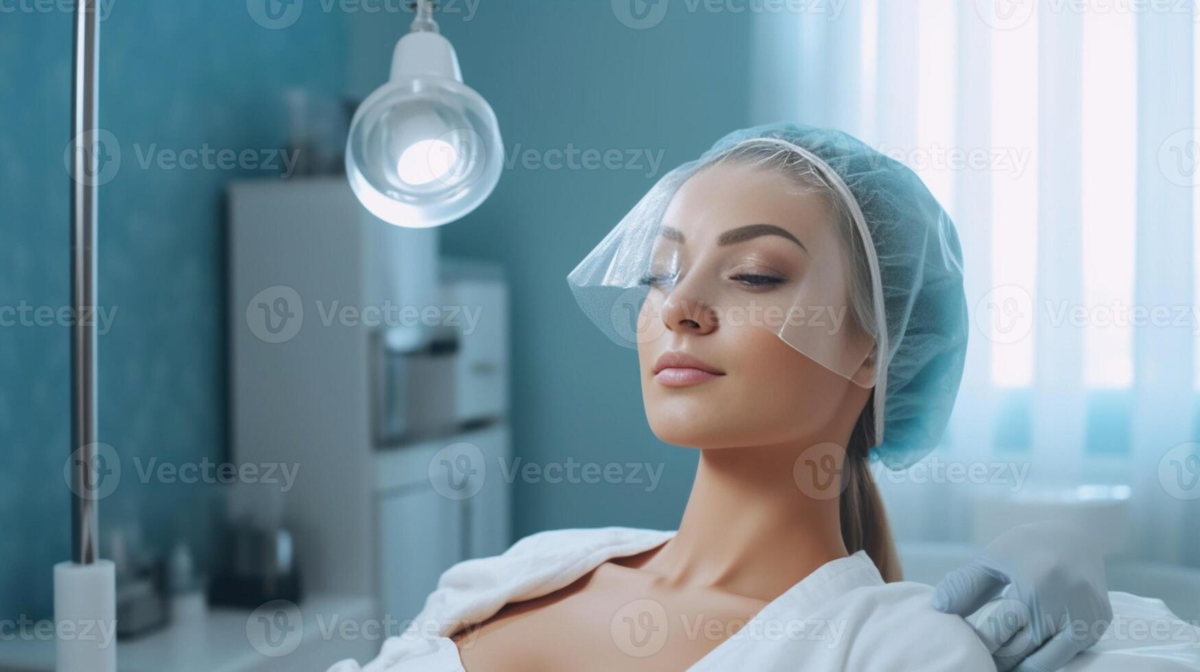 limpiar con estéril servilleta cara joven bonito mujer recepción tratos