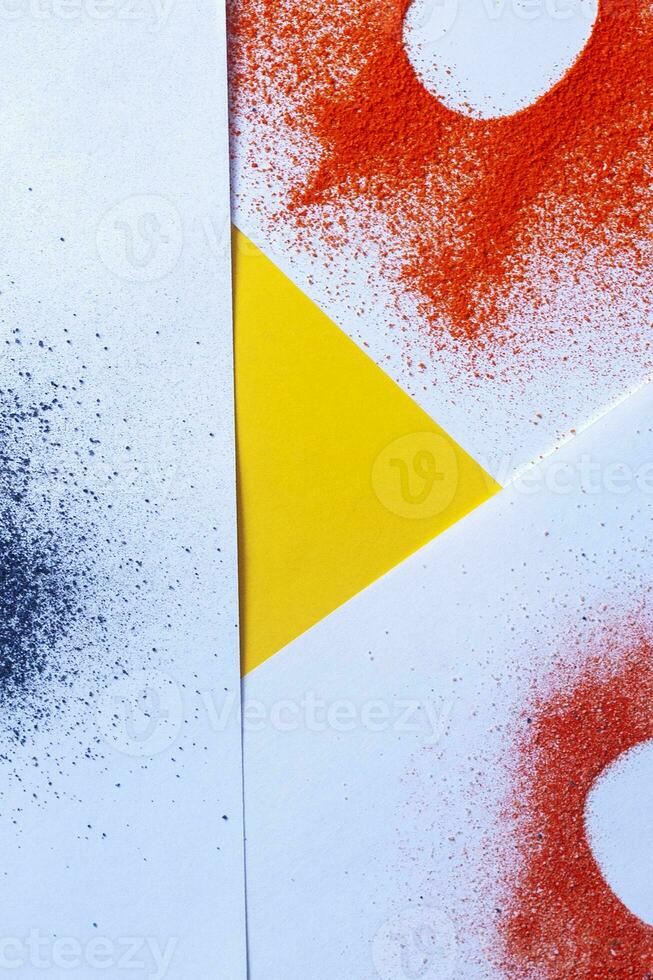 Empty egg prints on color spread photo