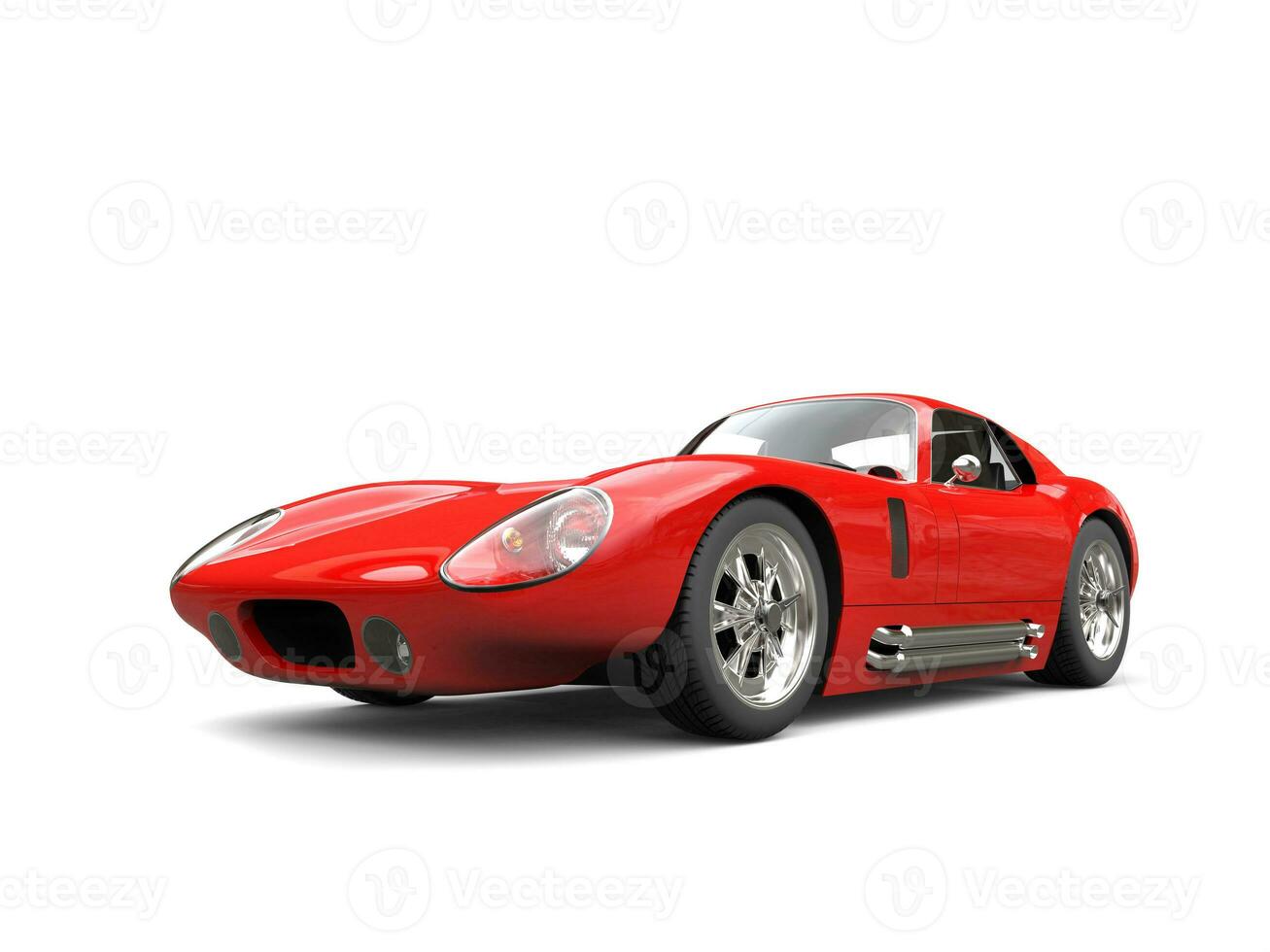 Striking red vintage race car photo