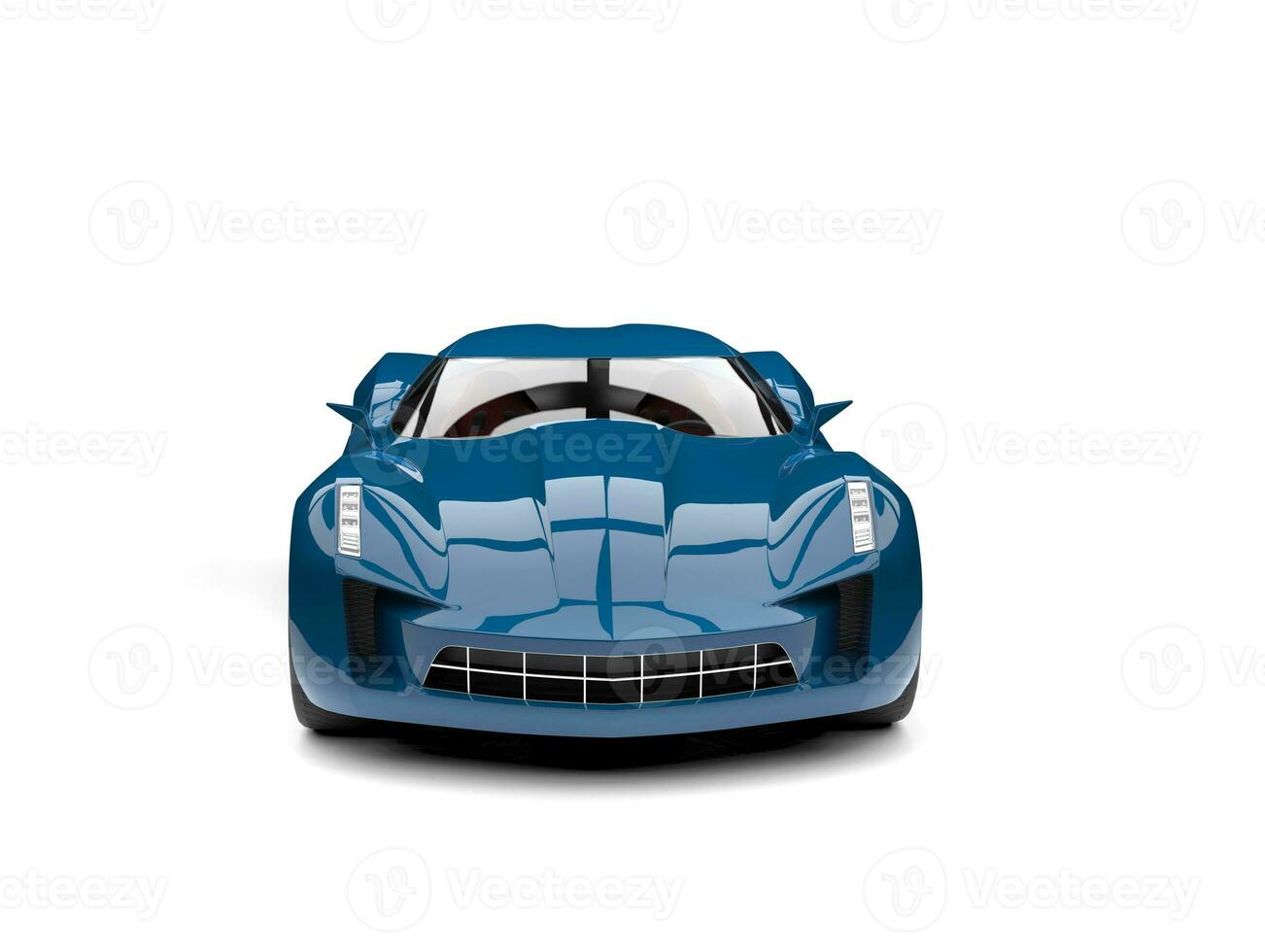 Dark indigo sports concept car - front view photo