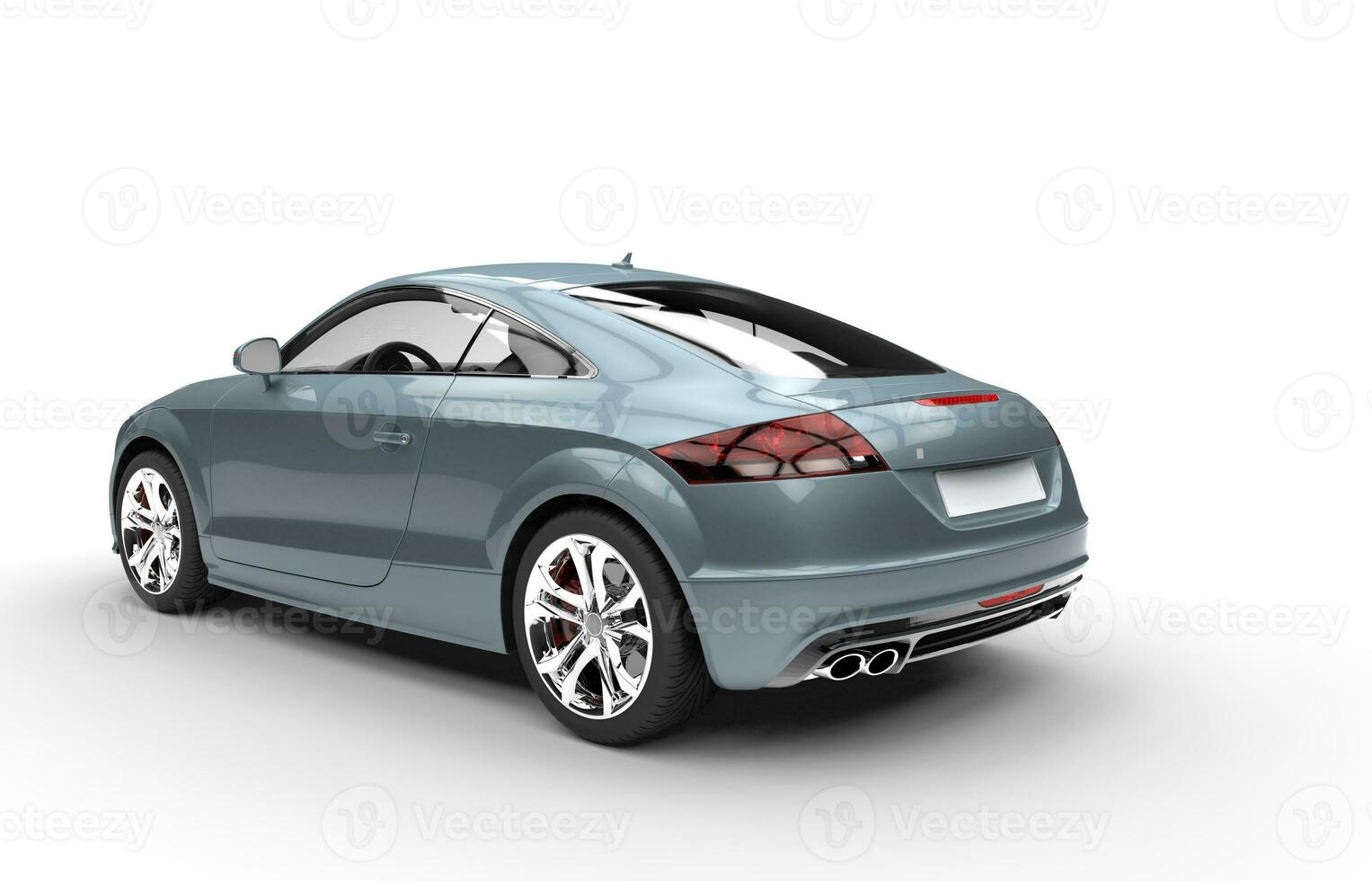 Pale Blue Metallic Car - Back View photo
