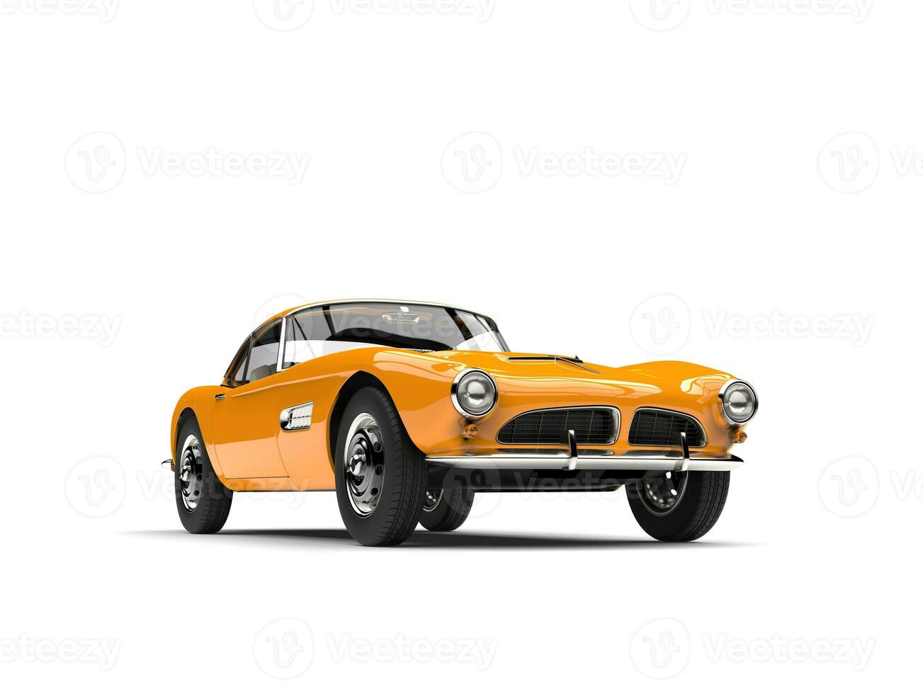 Bright yellow vintage sports car photo