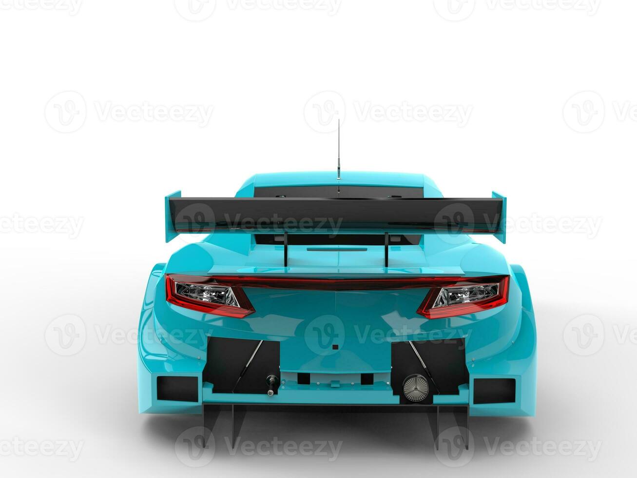 Capri blue modern sports car - back view photo