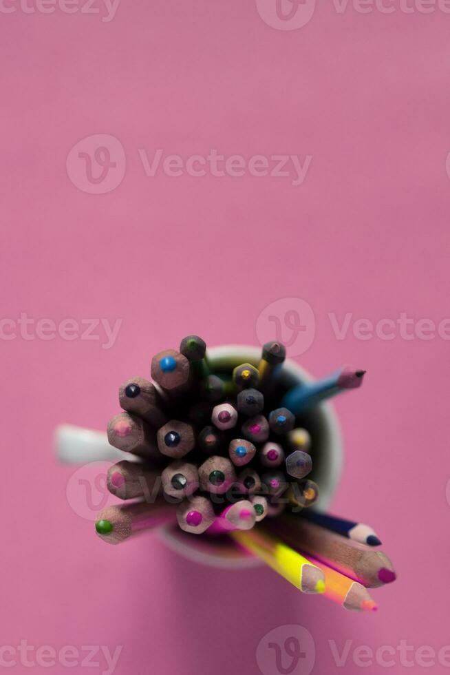 Stack of colorful pencils photo