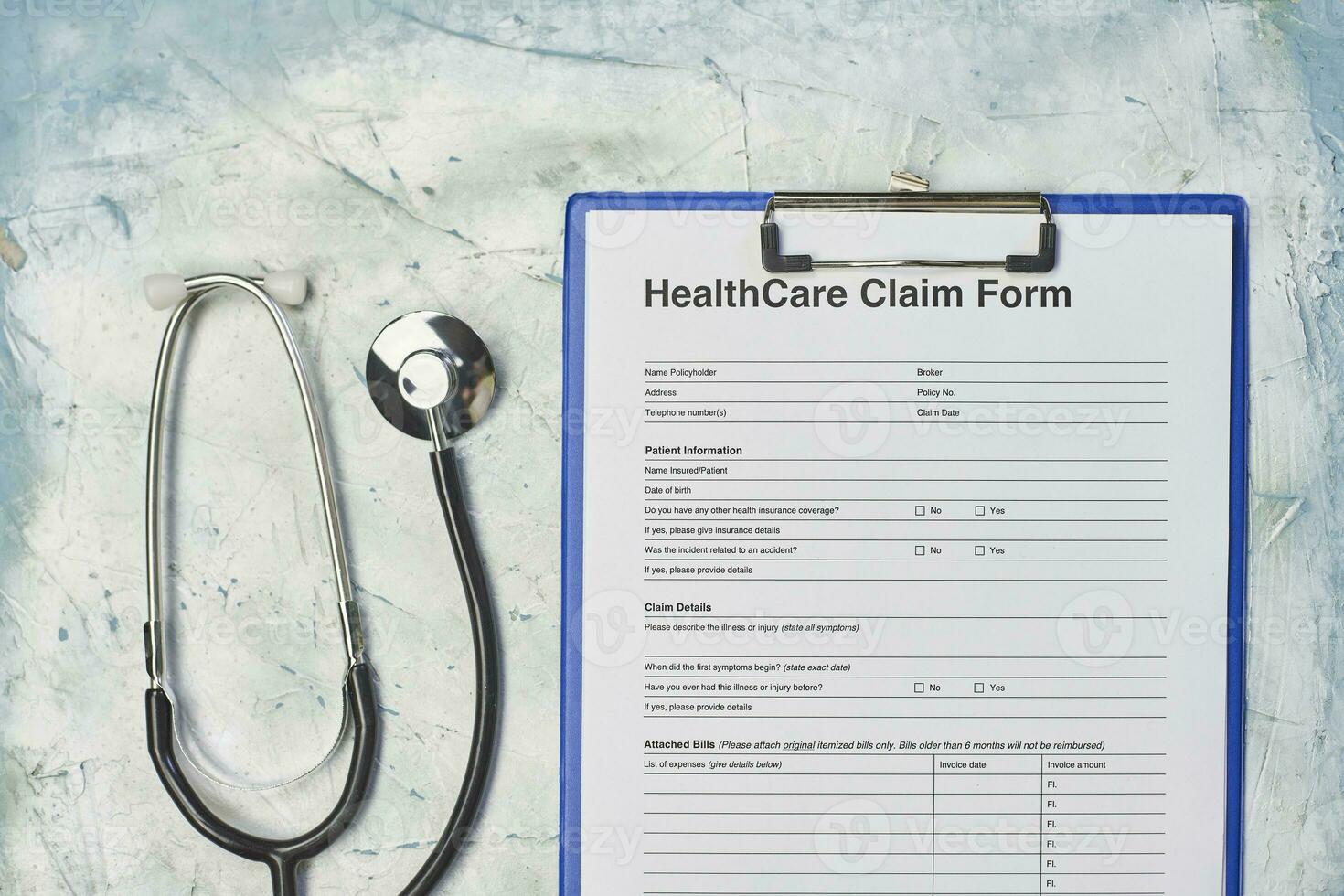 Health care cost or Health Insurance application form photo