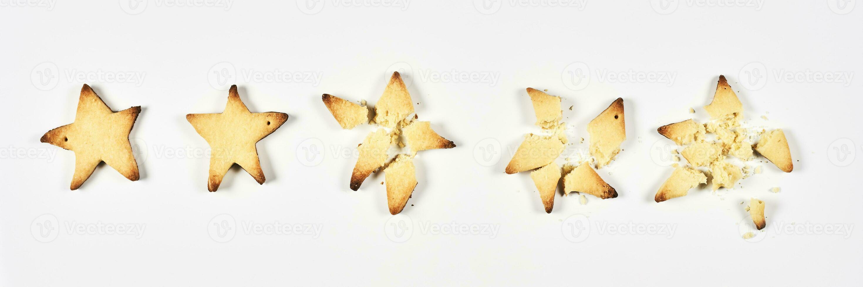 Two stars ranking. 2 baked star shape cookies photo
