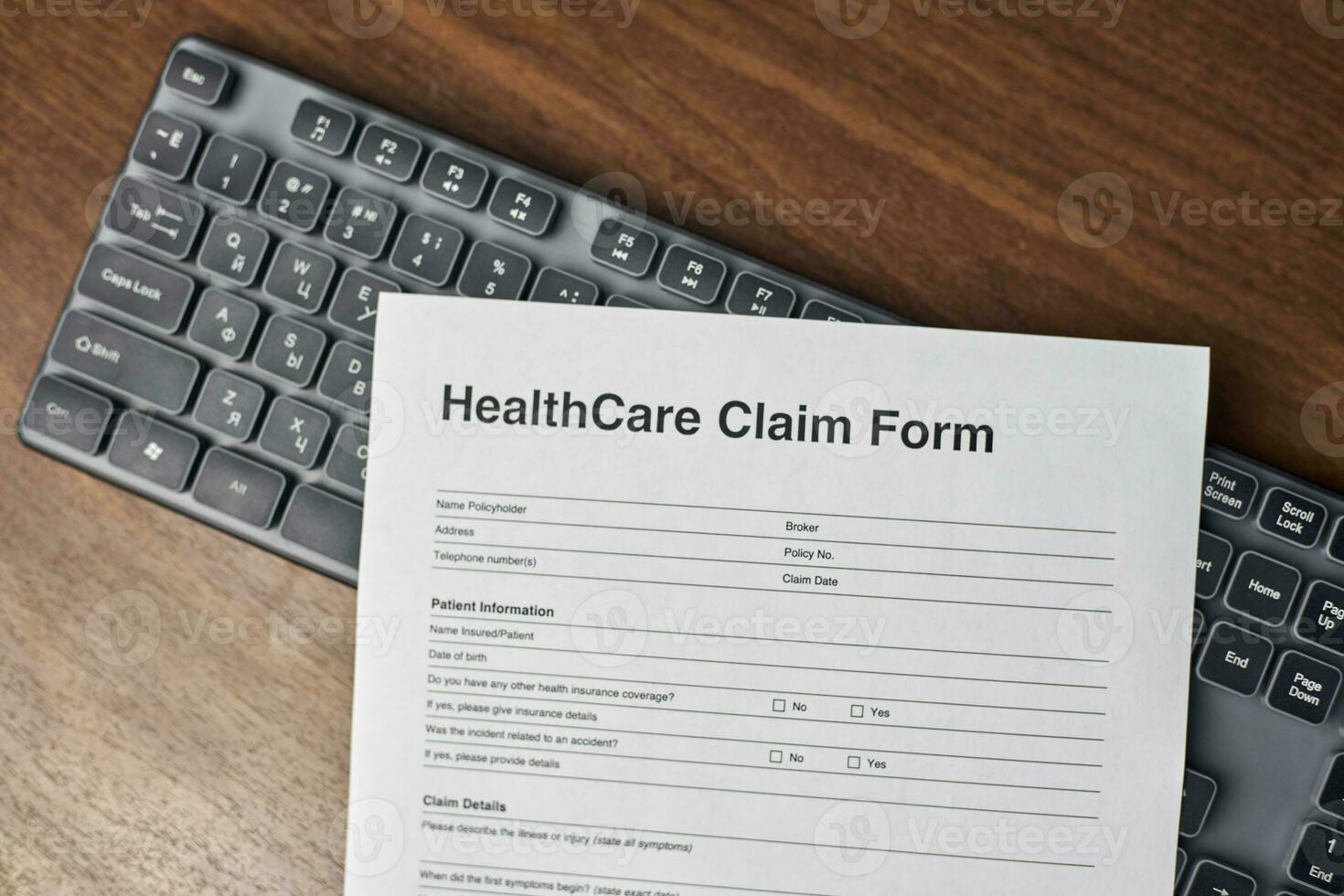 Health care cost or Health Insurance application form photo