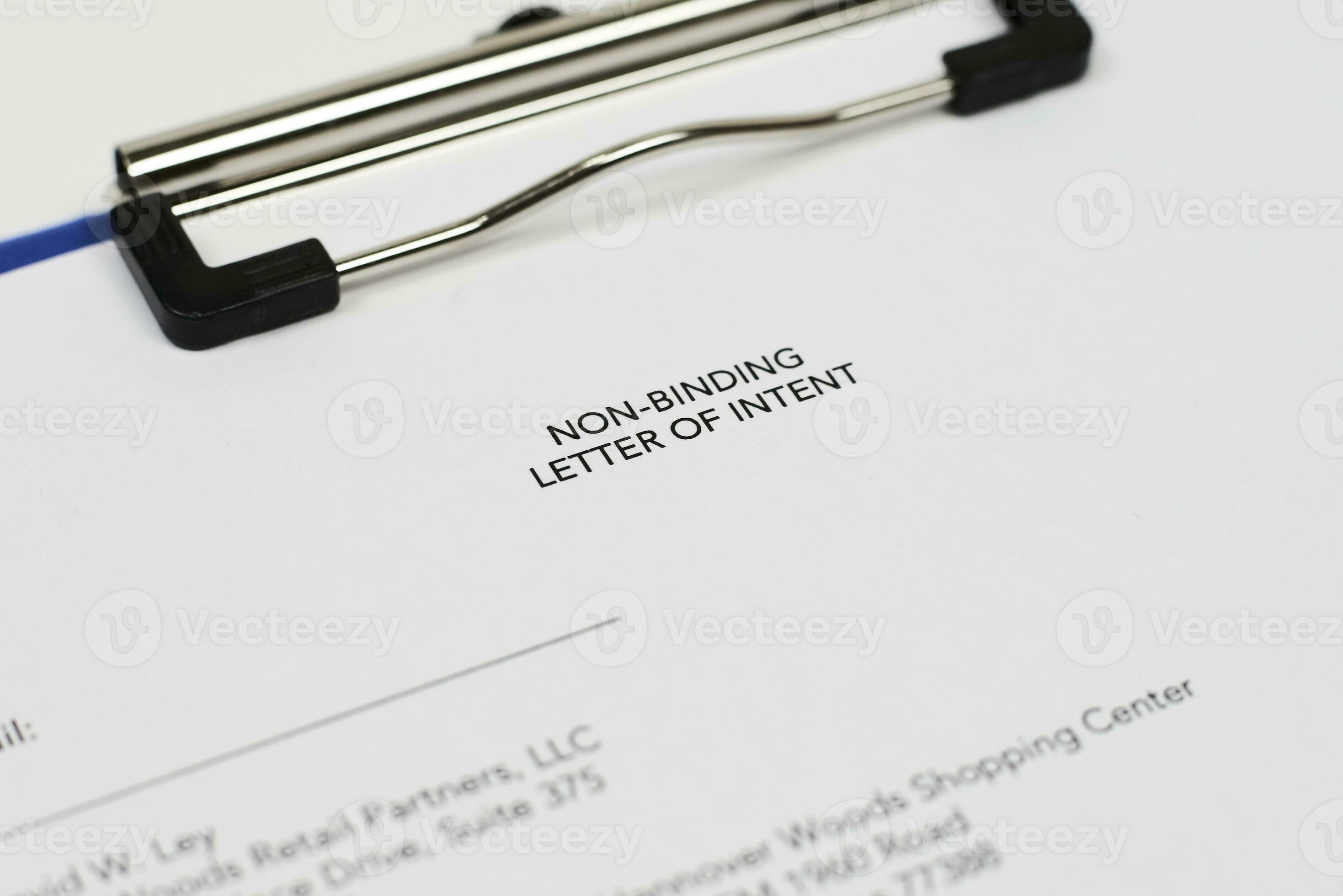 Nonbinding letter of intent 31171617 Stock Photo at Vecteezy