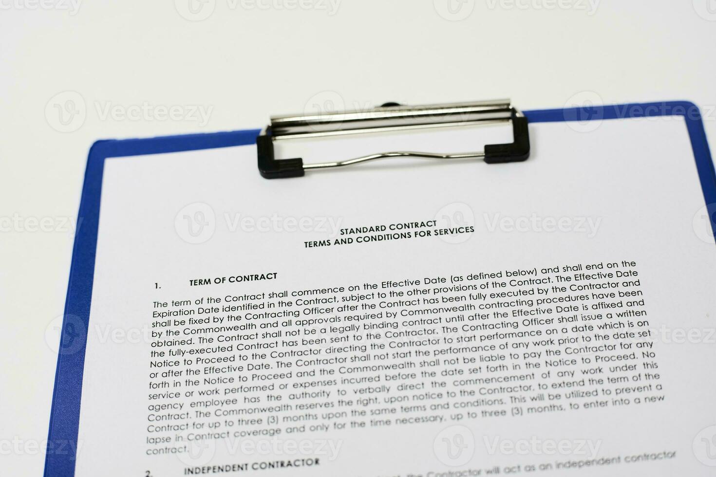 Standard contract terms and conditions for services photo