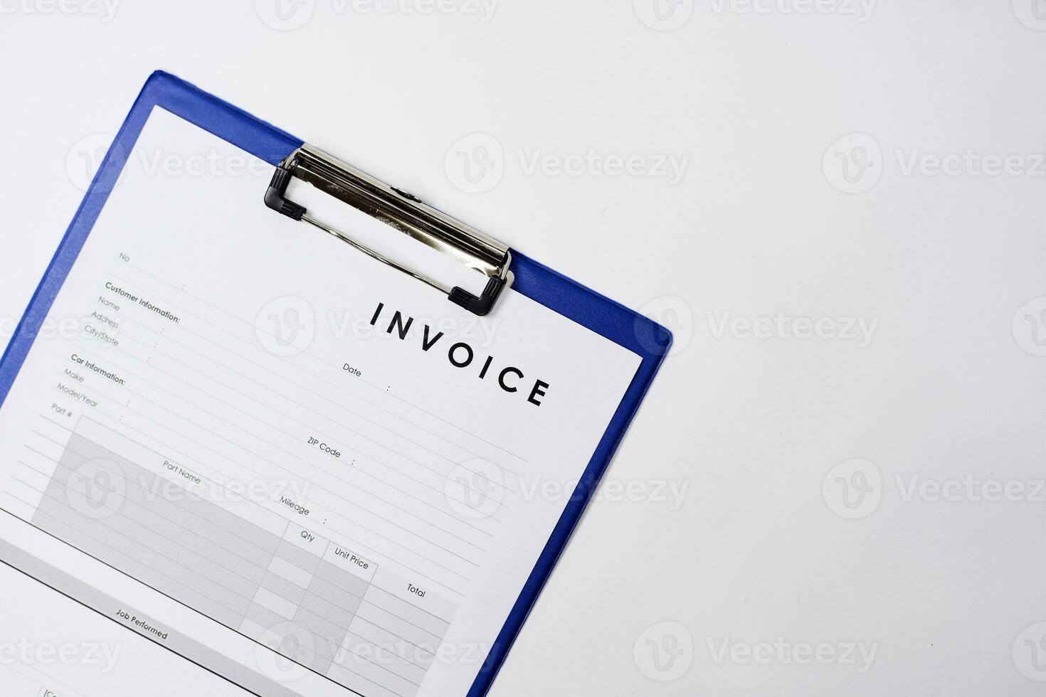 Invoice on white photo