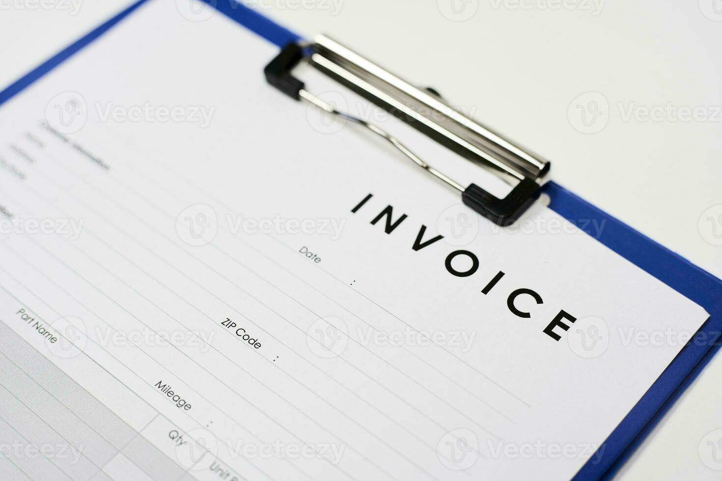 Invoice on white photo