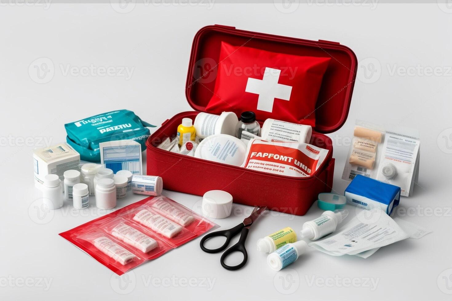 Emergency car kit on white background, Generative AI 31172231 Stock