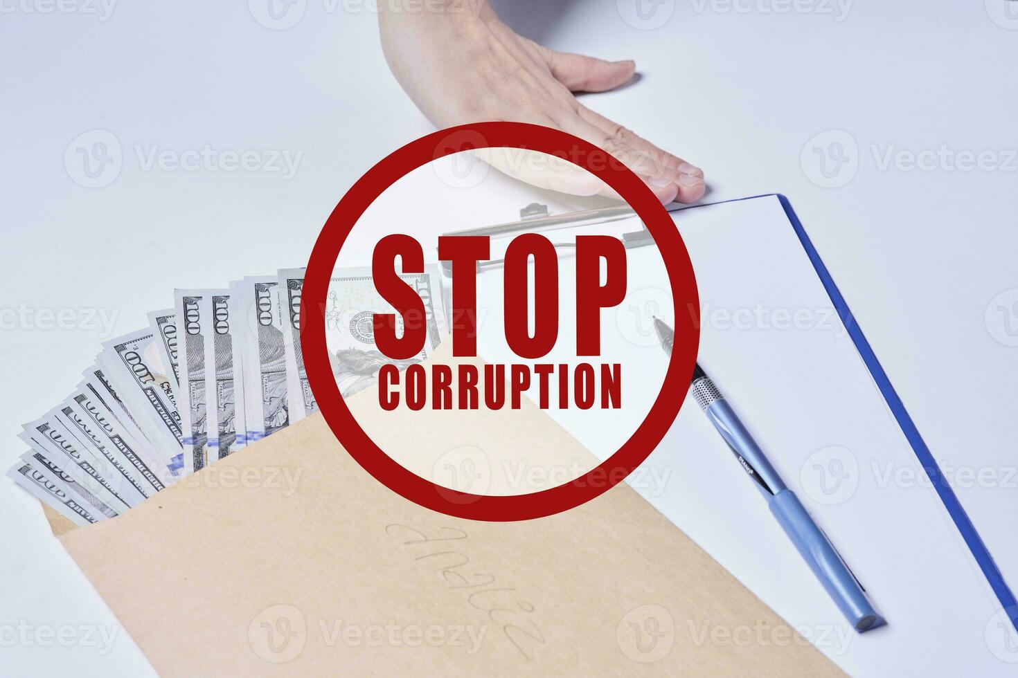 Stop corruption, bribery concepts photo