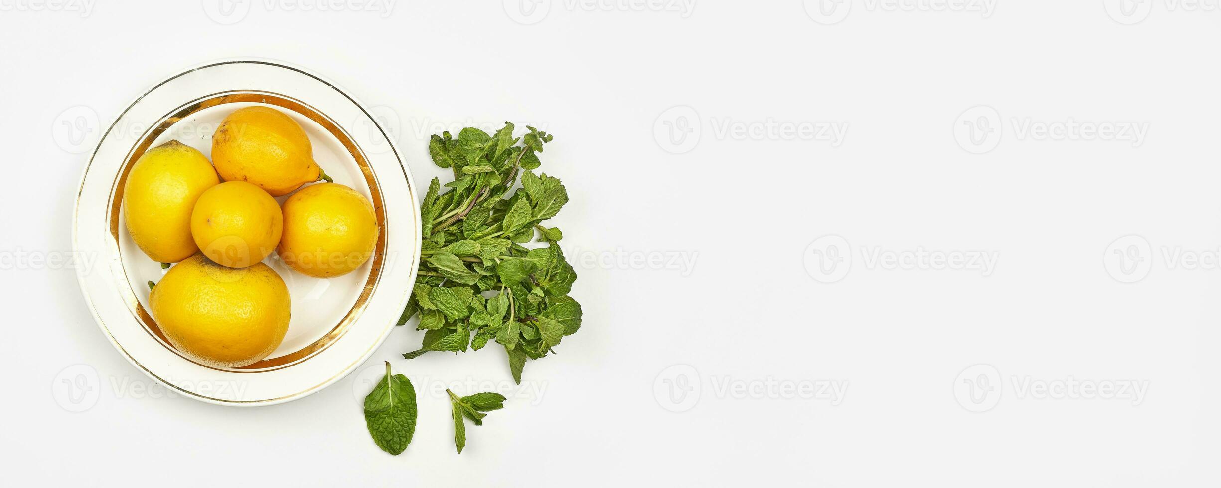 Fresh mint and lemon photo