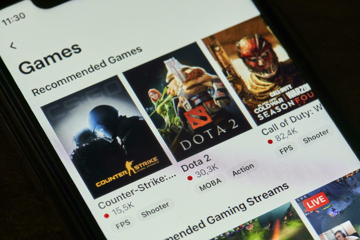 Twitch app on mobile phone screen photo