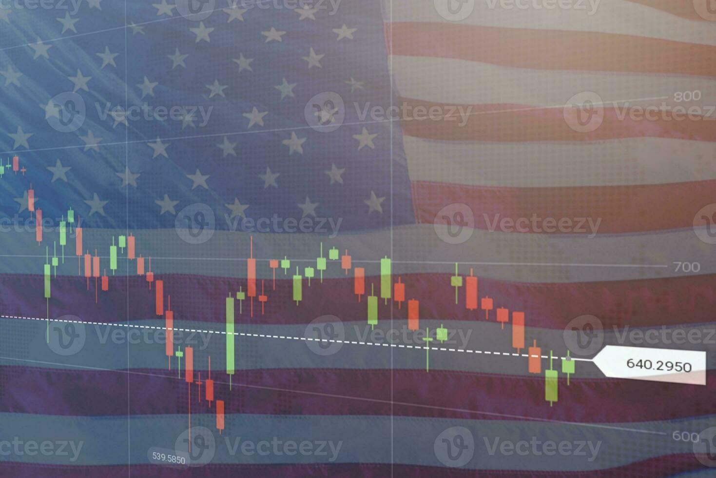 Virtual financial graph on flag of Germany. Forex and investment concept photo