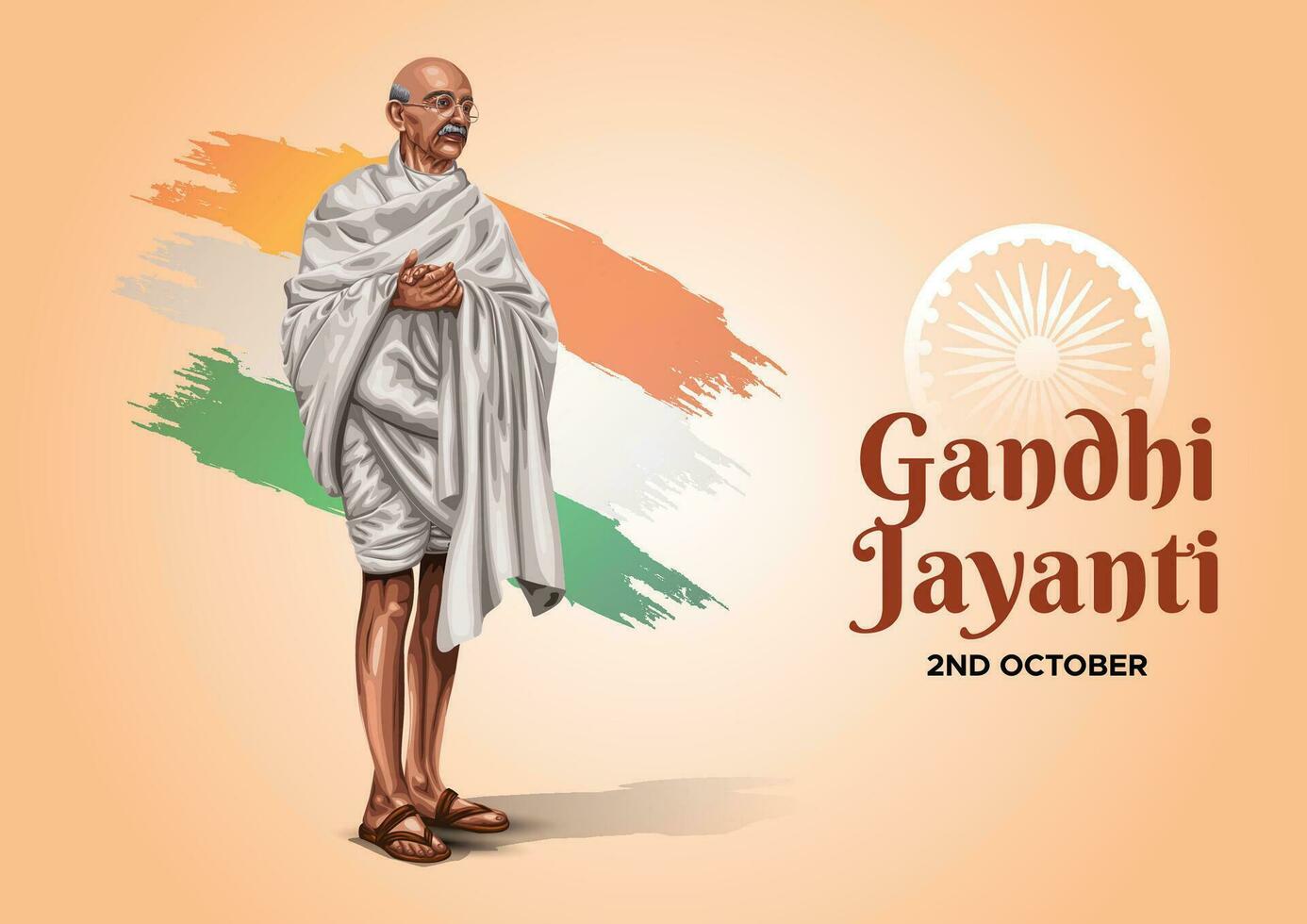 2do octubre contento Gandhi jayanti. vector ilustración diseño