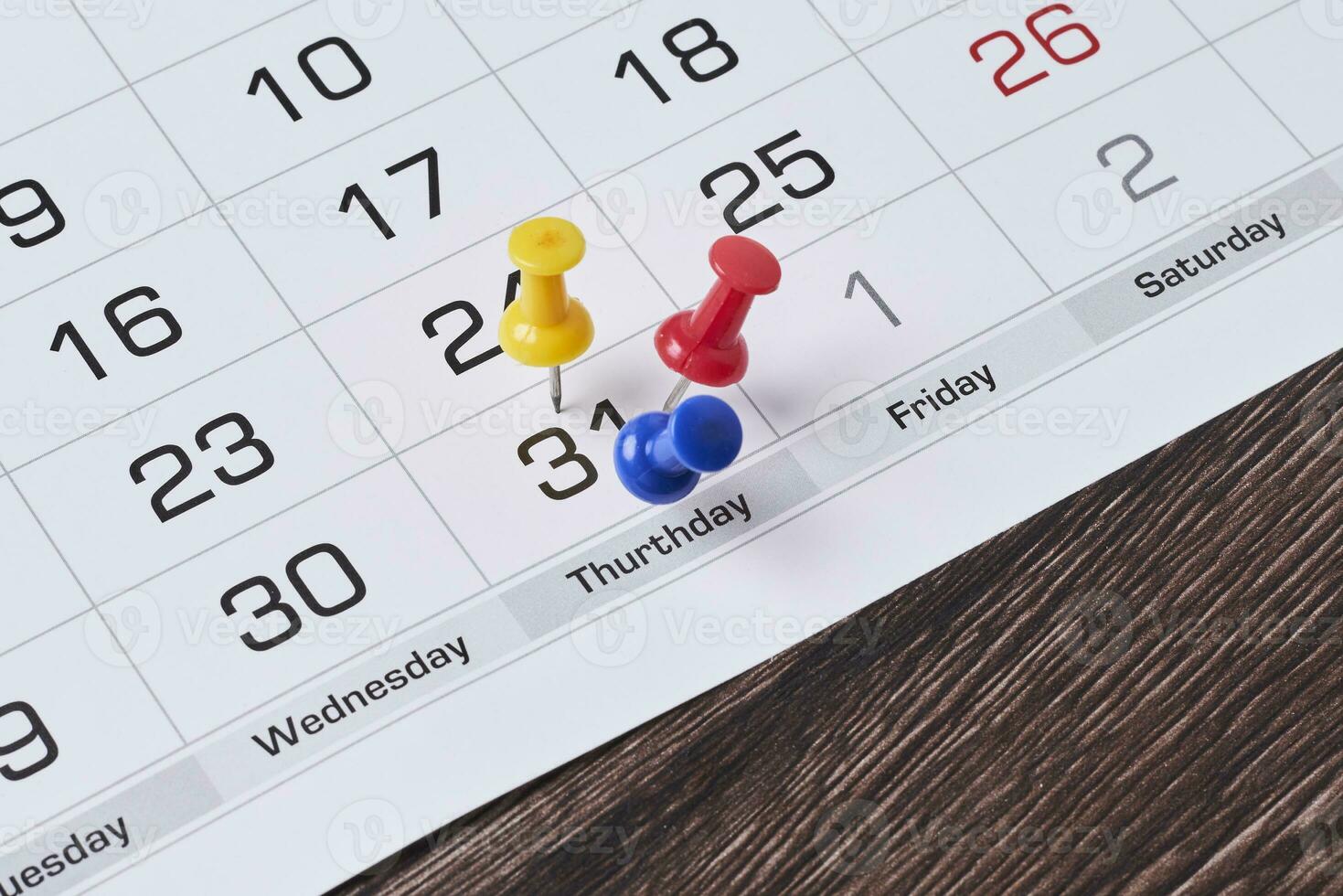 último oportunidad concepto con de colores empujar patas en mensual calendario foto