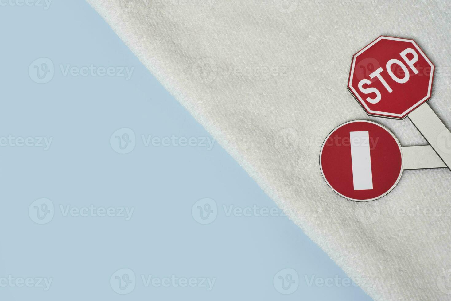 No entry road sign on the towel photo