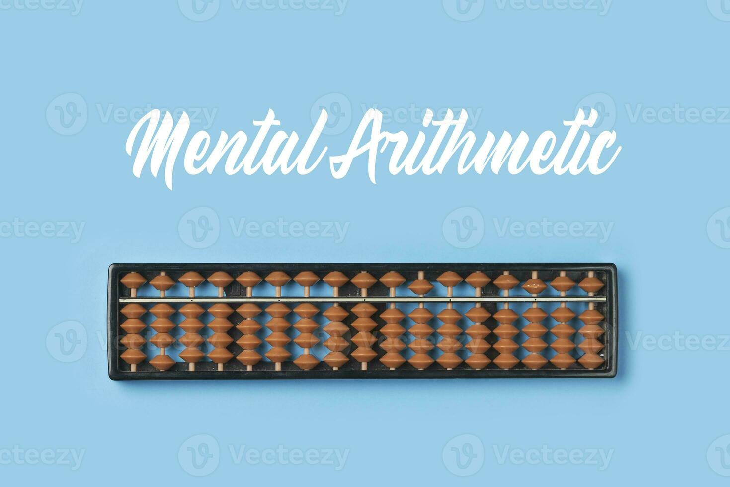 Abacus for mental math. Abacus on colored background photo