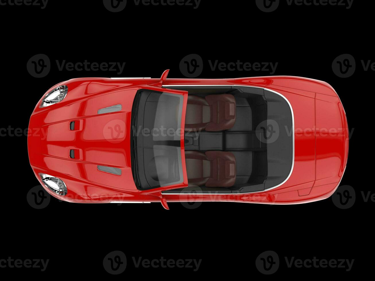 Red sports car convertible - top view photo