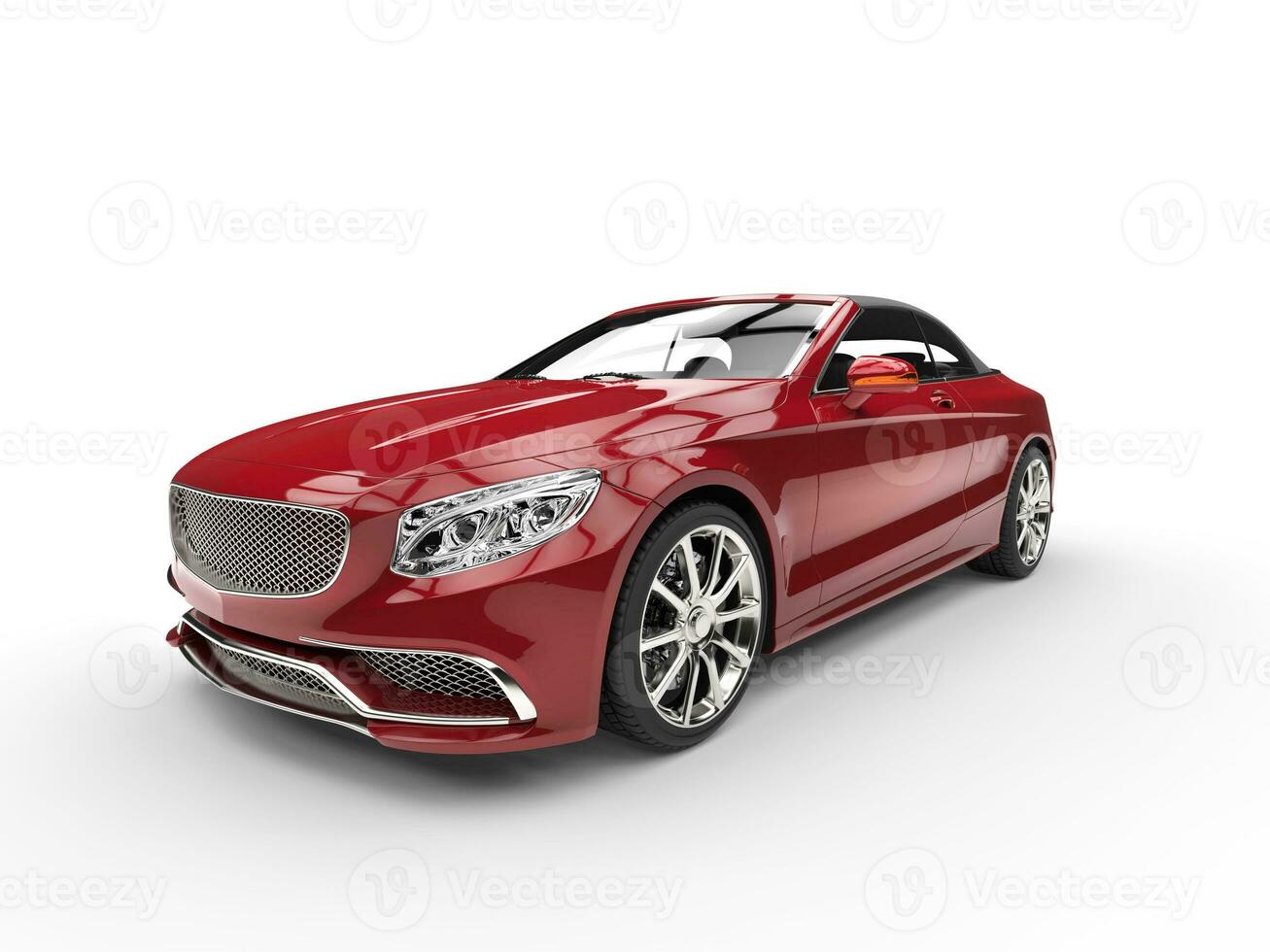 Red modern cabriolet car - studio shot photo