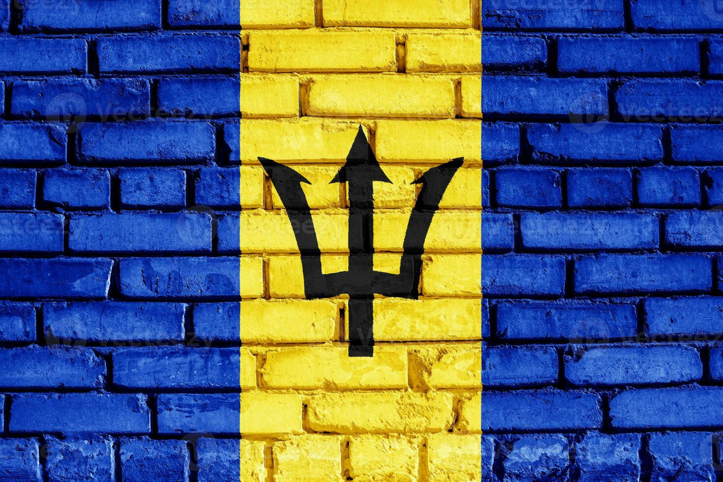 Flag of Barbados on a textured background. Concept collage. photo