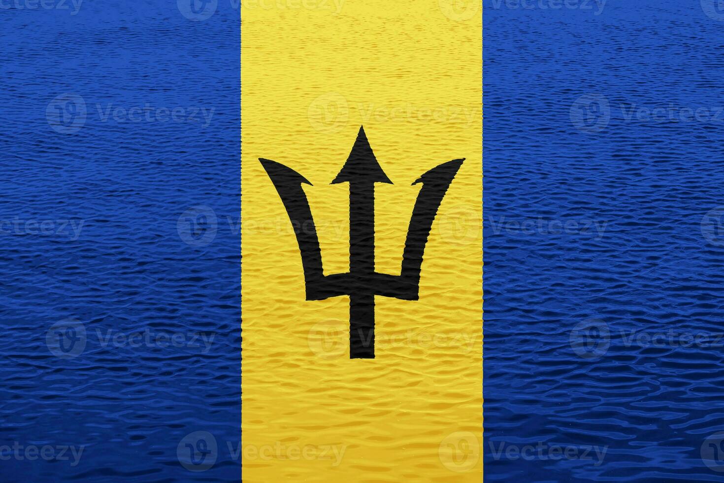 Flag of Barbados on a textured background. Concept collage. photo