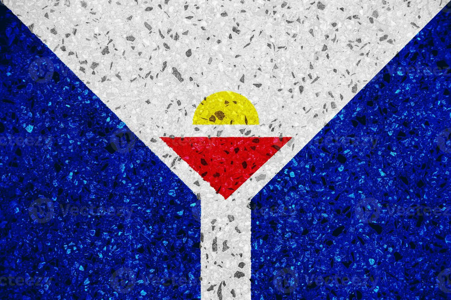 Flag of Collectivity of Saint Martin on a textured background. Concept collage. photo