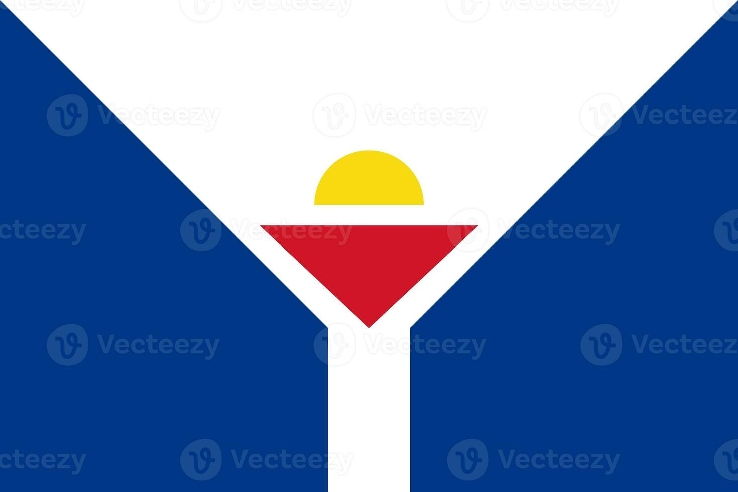 The official current flag of Collectivity of Saint Martin. State flag of Saint Martin. Illustration. photo