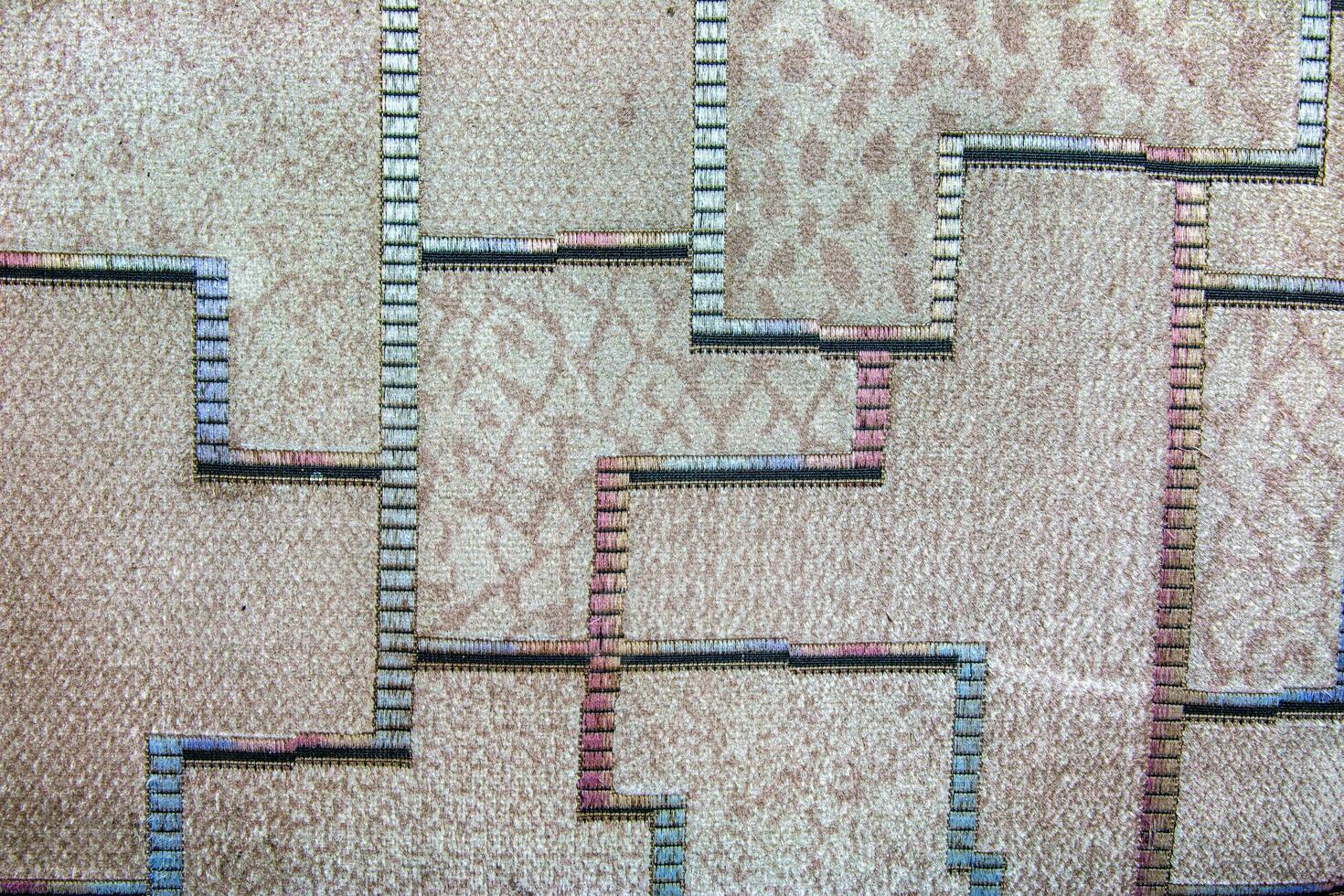 Geometric pattern gray fabric. Furniture jacquard fabric with geometric pattern. photo