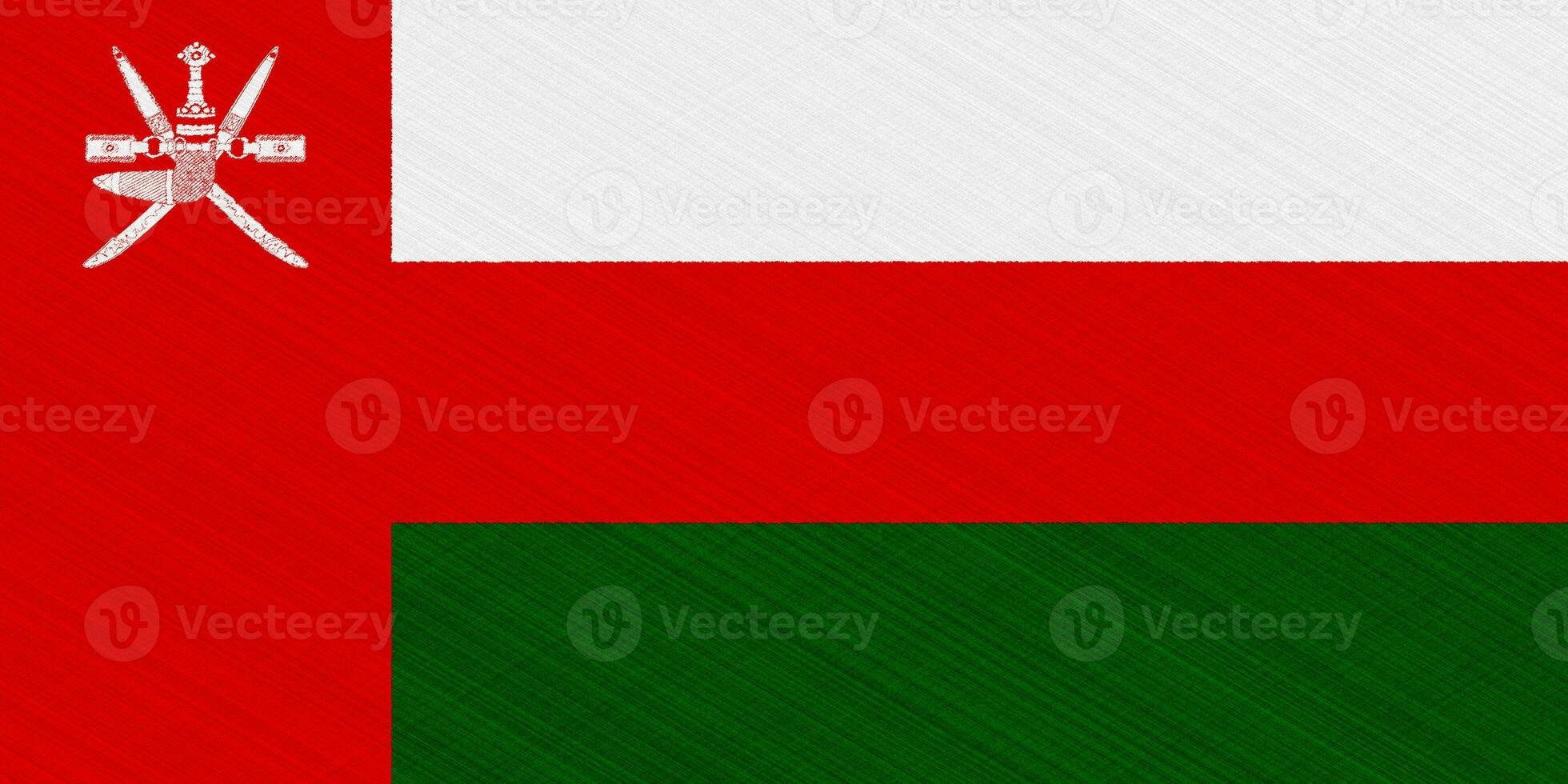 Flag of Sultanate of Oman on a textured background. Concept collage. photo