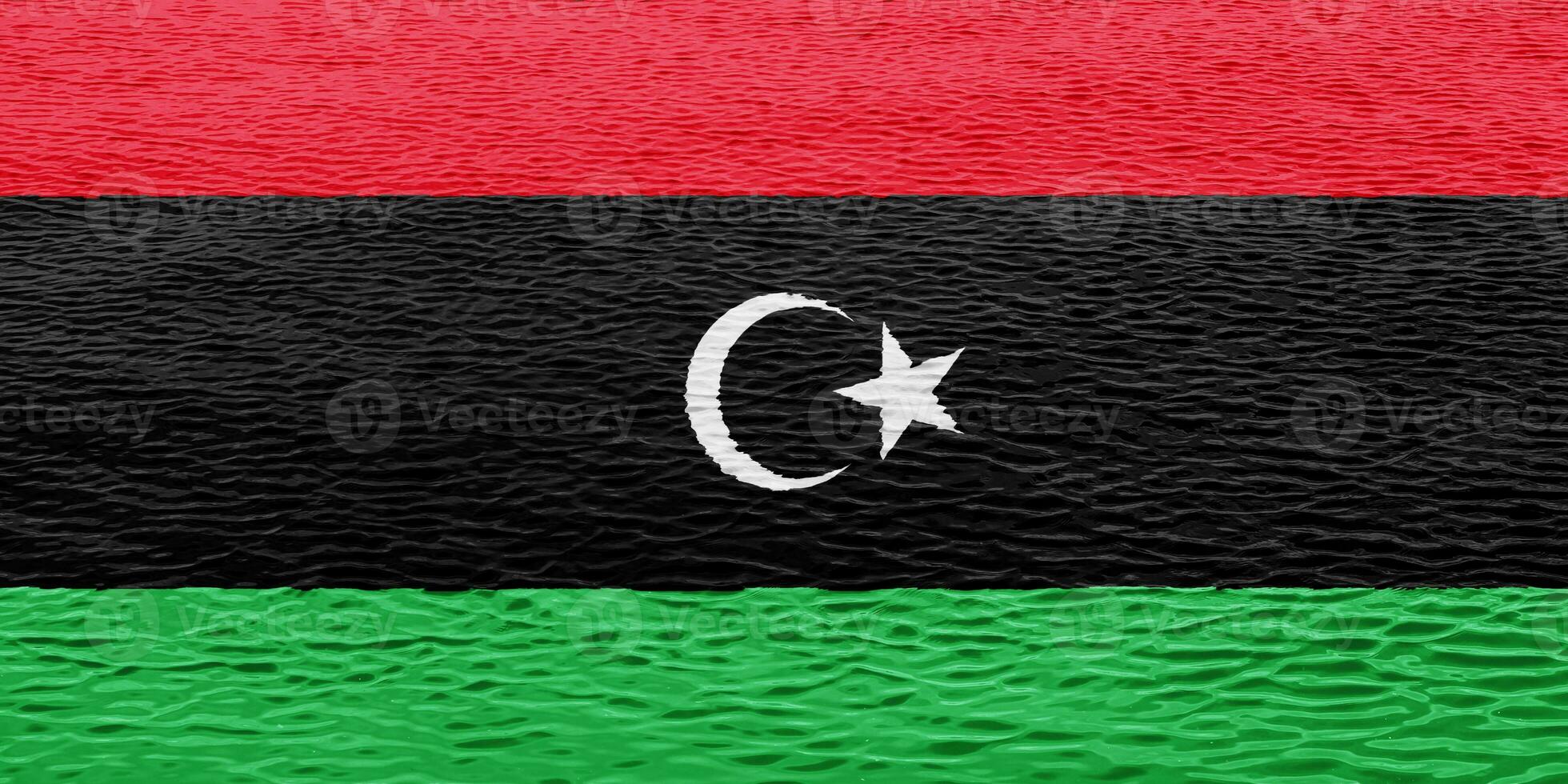 Flag of State of Libya on a textured background. Concept collage. photo