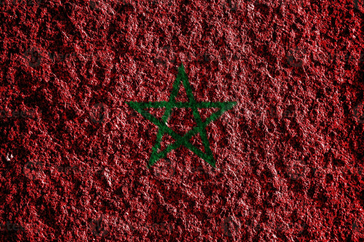 Flag of Kingdom of Morocco on a textured background. Concept collage. photo