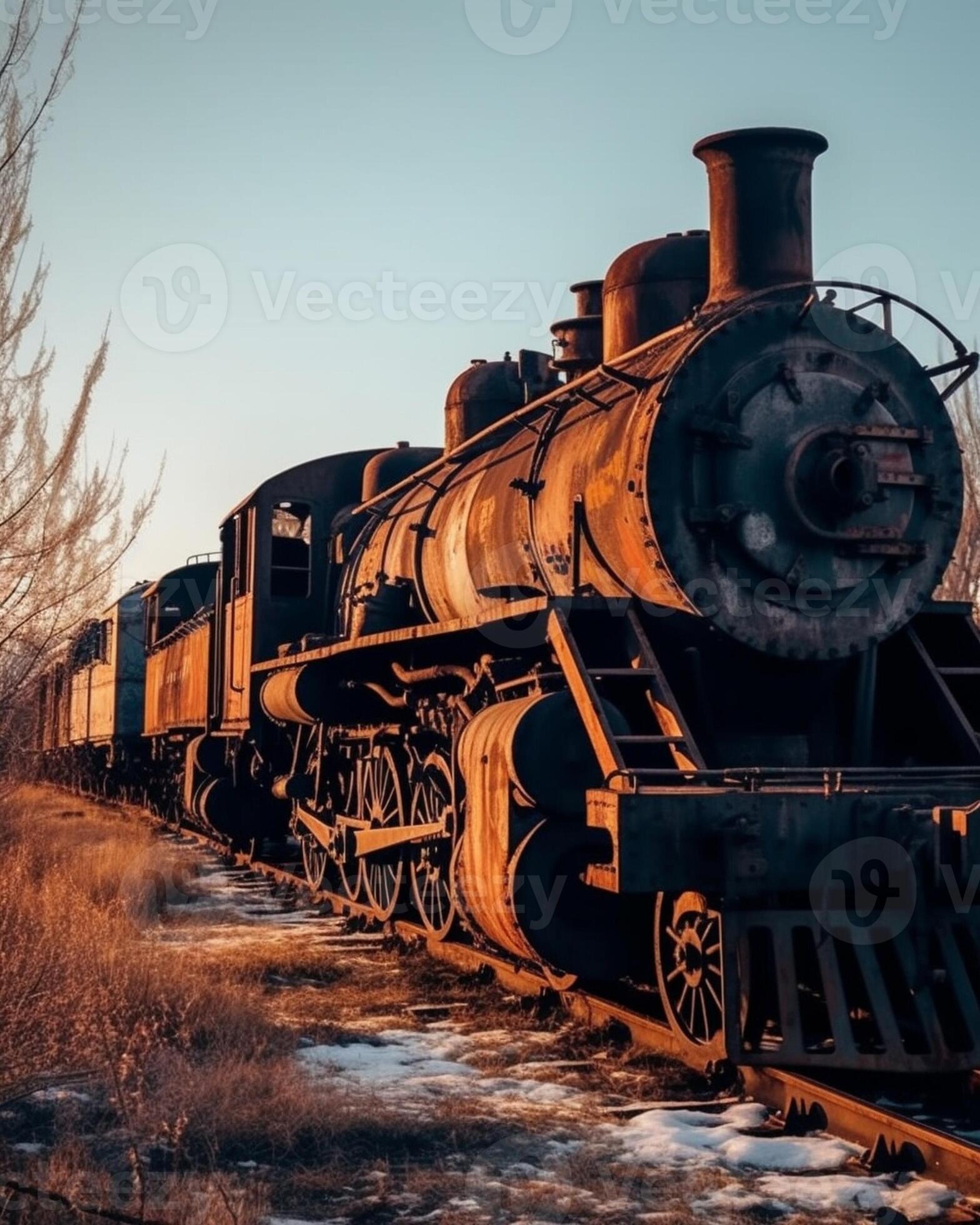 Old rust Train rails Train rails backgrounds, Generative AI 31179300