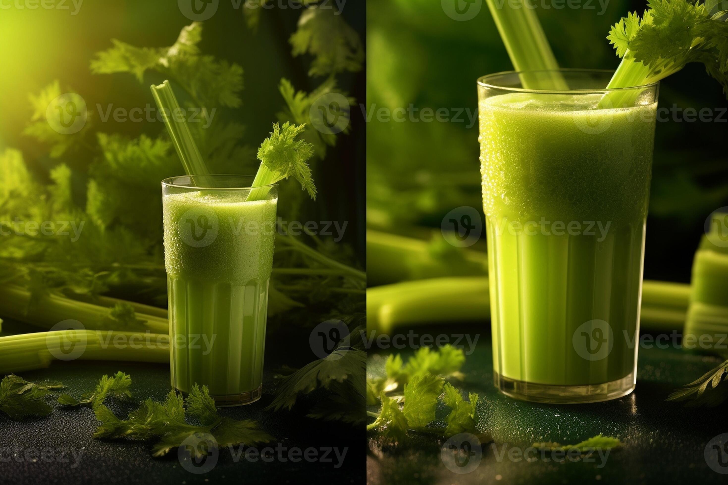 freshly squeezed healthy celery juice, Generative AI 31181967 Stock