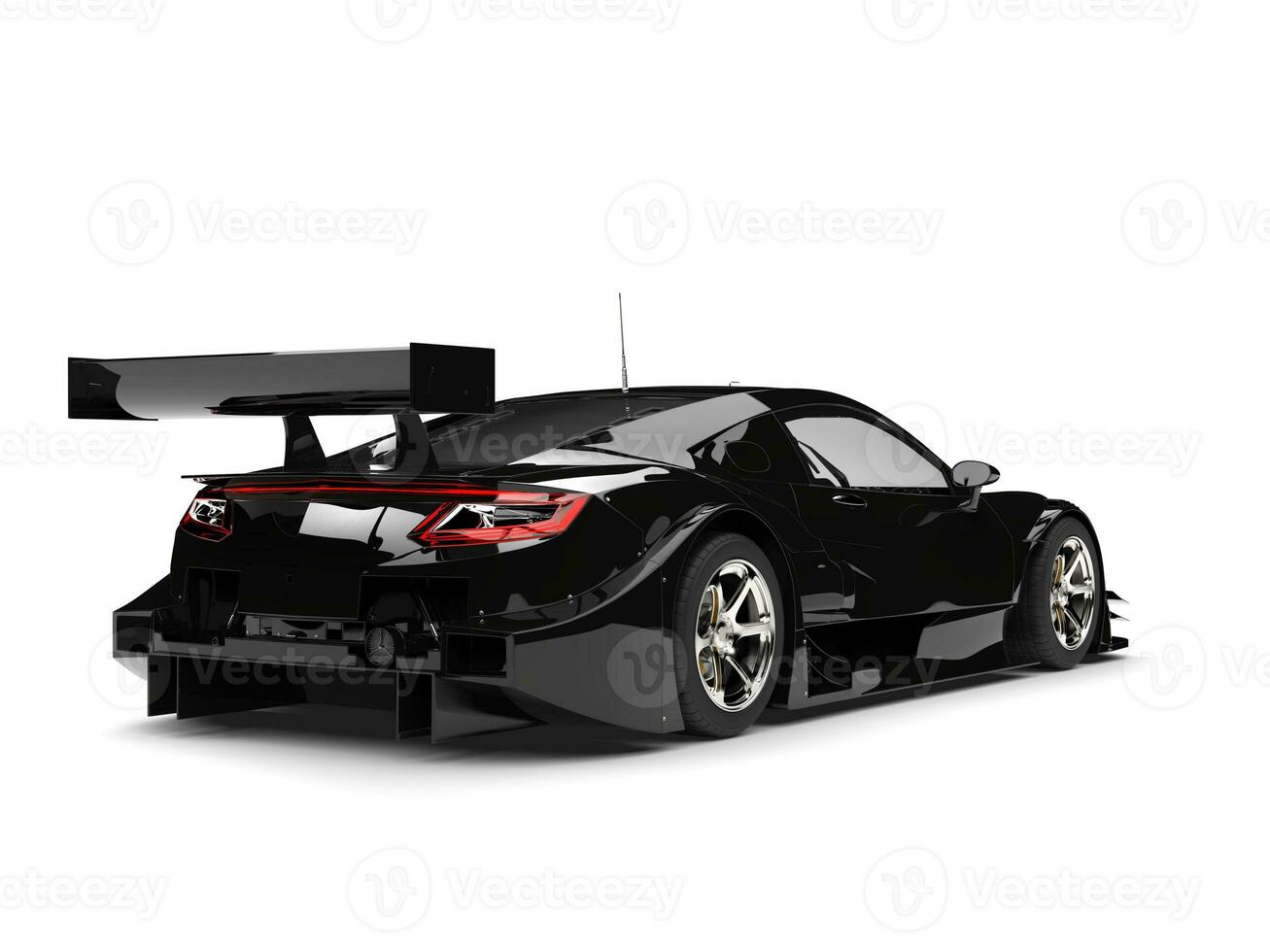 Cool black sports super car - rear view photo