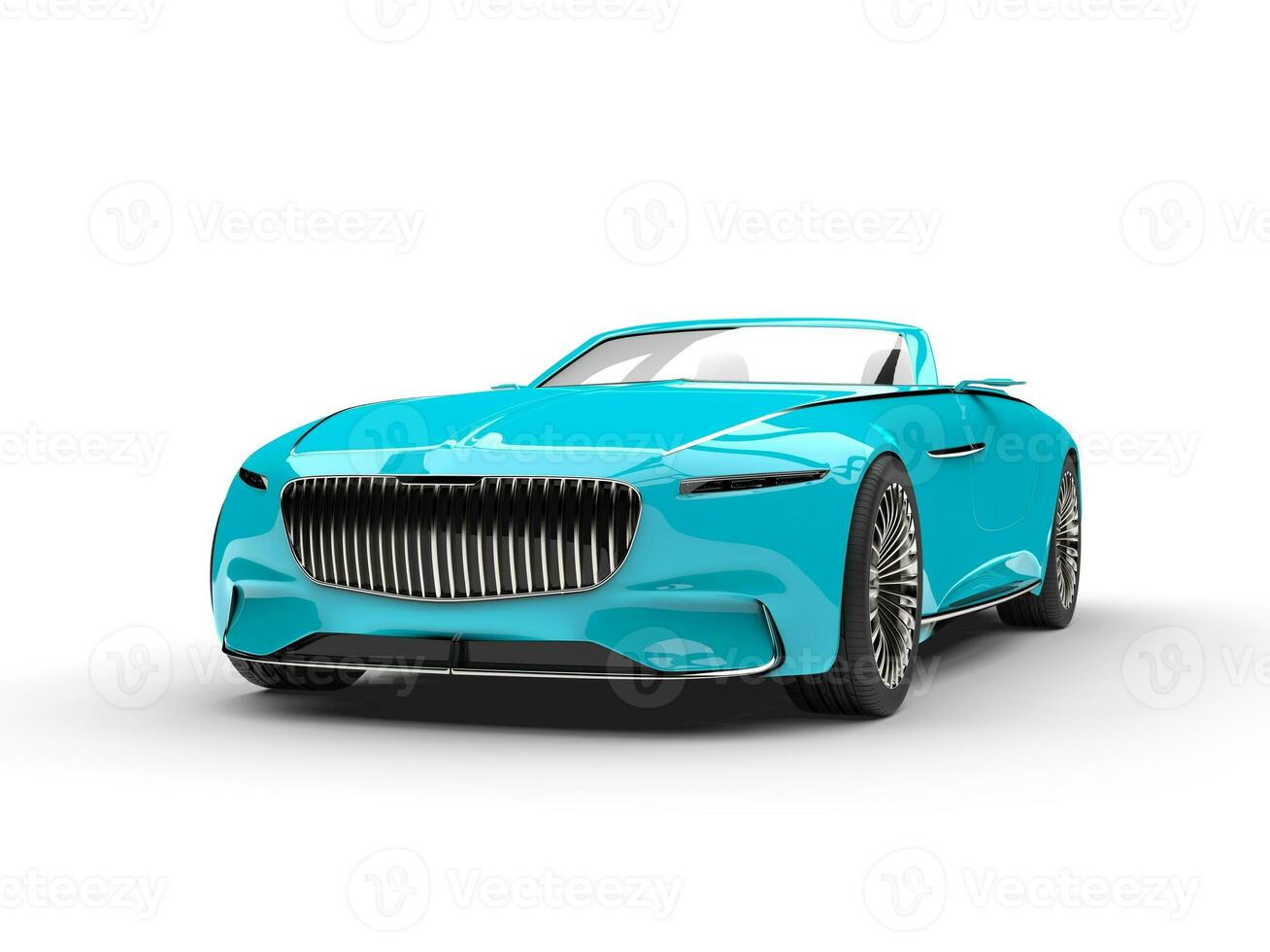 Capri blue modern convertible concept car - front view photo