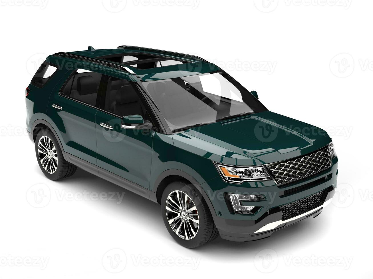 Jungle green modern SUV car photo