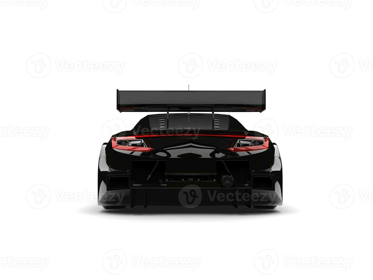 Cool black sports super car - back view photo