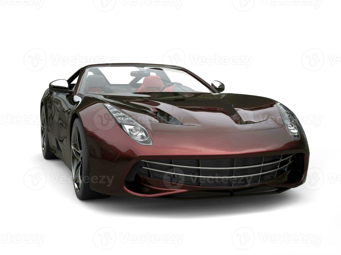 Modern sports car with two tone metallic paint - red and black photo