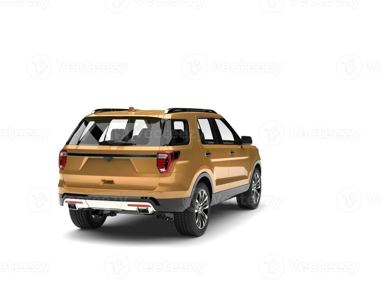 Gold metallic modern SUV car - back view photo