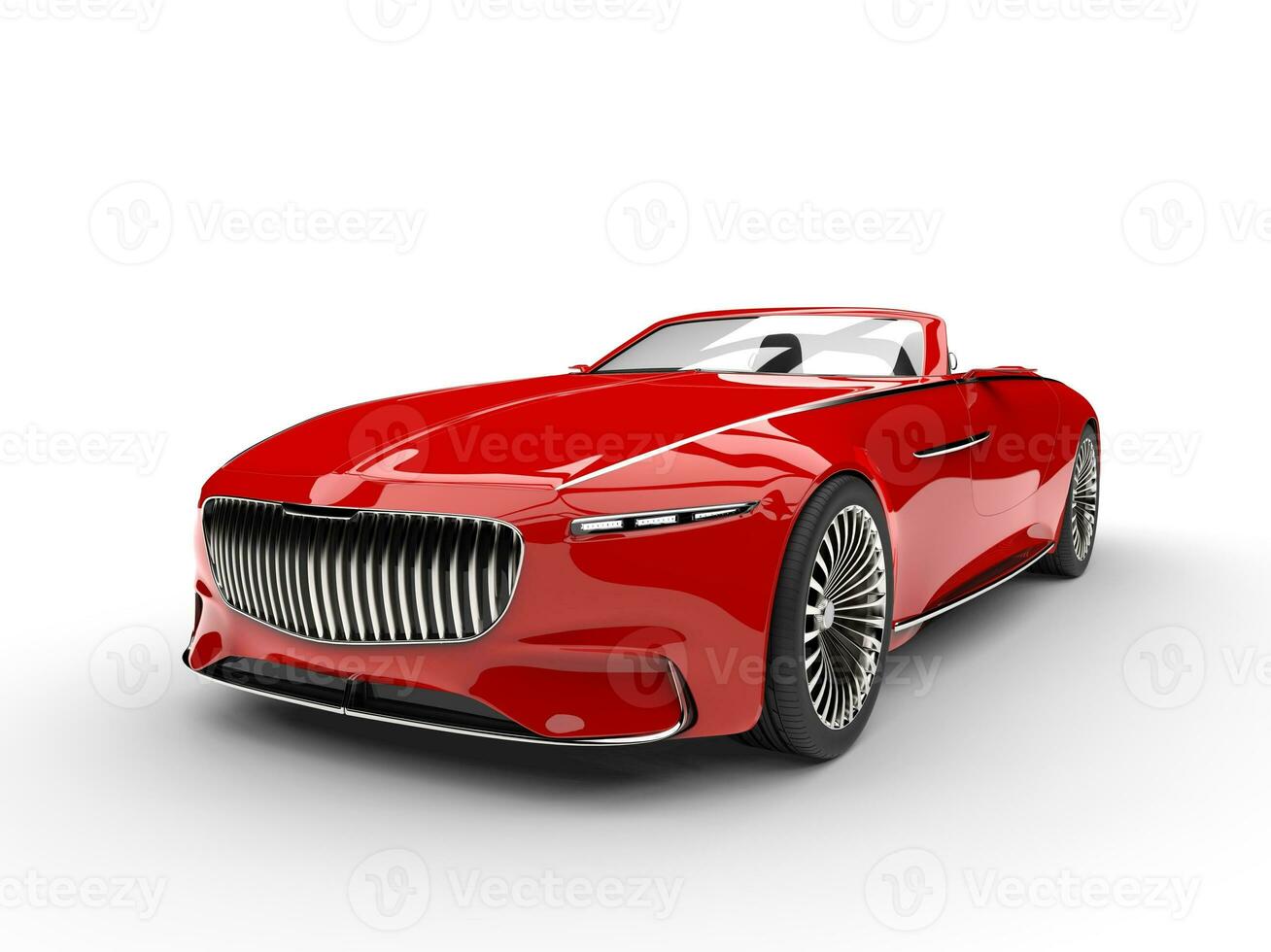 Bright red modern cabriolet concept car photo