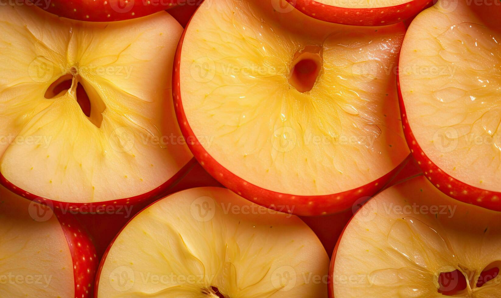 Close-up of fresh apple slices . Created by AI photo