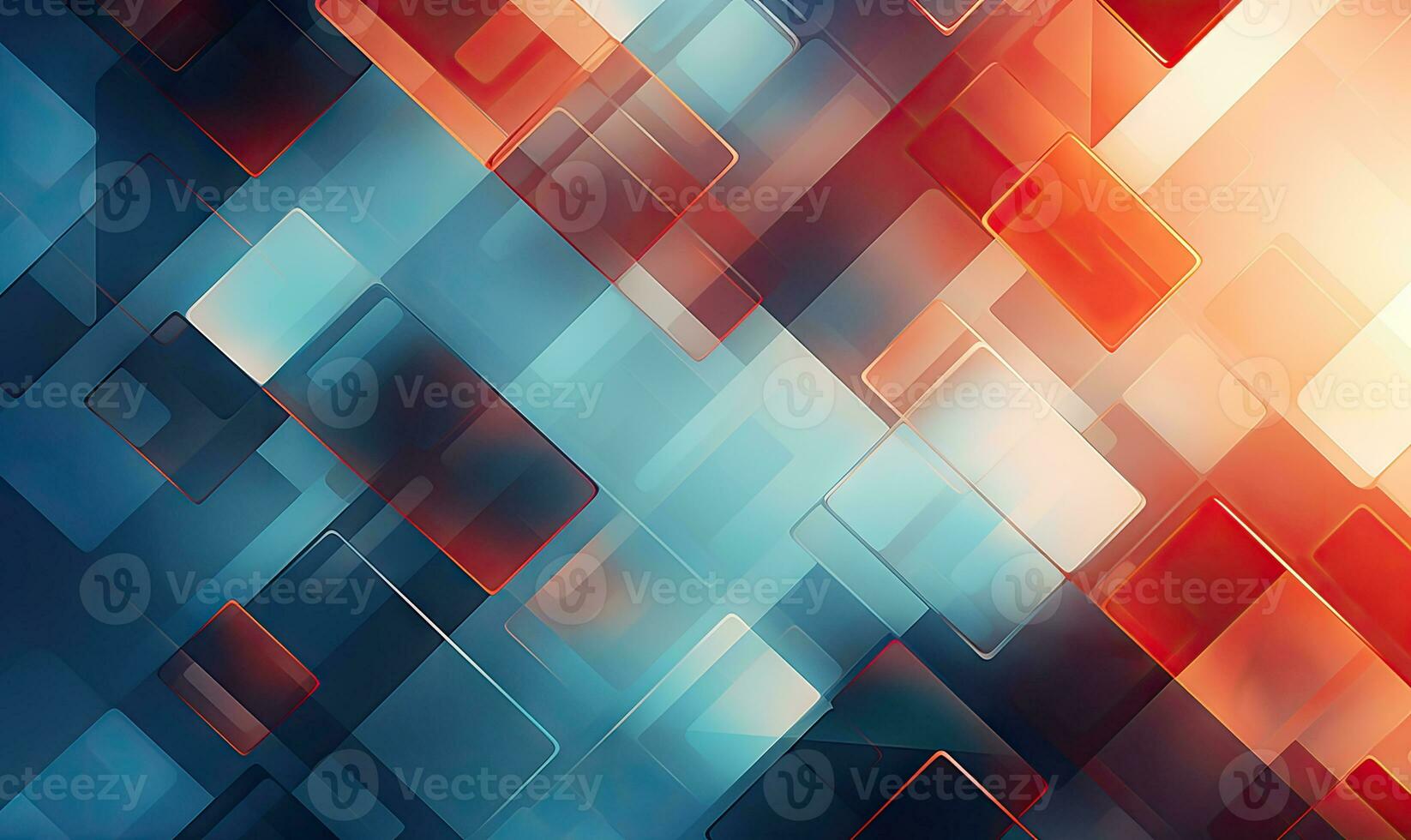 Vibrant geometric shapes in a dynamic arrangement. Created by AI photo