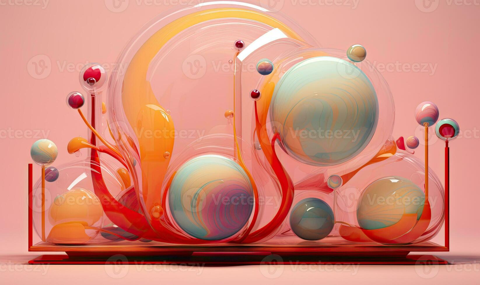 Modern abstract composition featuring glassmorphism. AI Generative photo